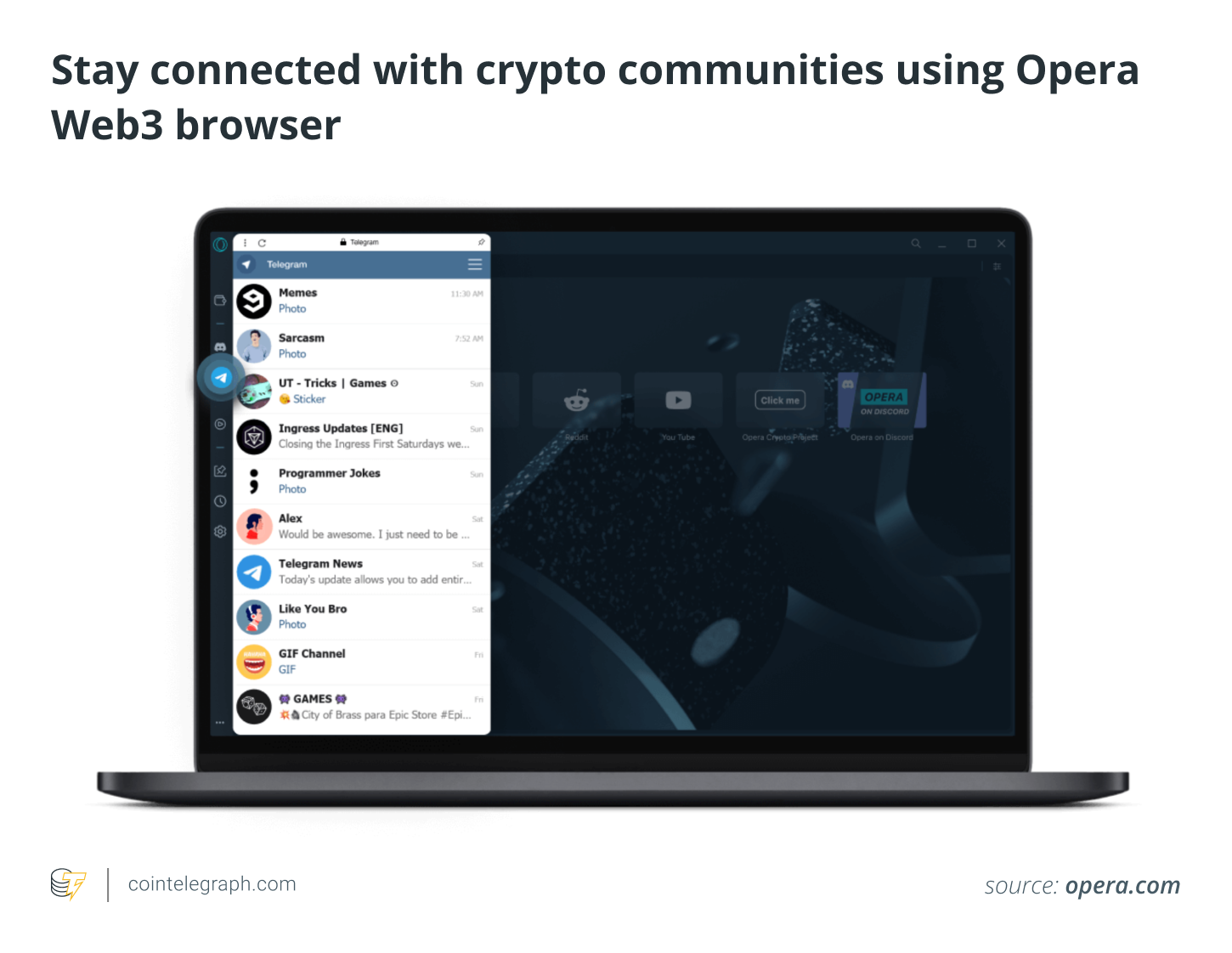 Stay connected with crypto communities using Opera Web3 browser